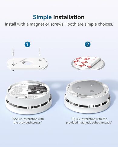 SITERWELL Smoke Detector, Smoke Detector 10 Year Battery with Photoelectric Sensor, Fire Alarm with Low Battery and Fault Warning for House and Bedroom, UL217-10th Listed, GS525A, 1 Pack in Saudi Arabia