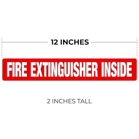 Fire Extinguisher Inside Sign, 4 Pack, 12x2 Inches, Self-Adhesive Vinyl Floor Decals, Laminated for UV, Weather, Scratch and Fade Resistance, Ideal for Cars, Trucks, Trailers, RVs and Vehicles, 4 Mil Vinyl in Saudi Arabia