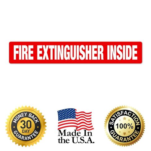 Fire Extinguisher Inside Sign, 4 Pack, 12x2 Inches, Self-Adhesive Vinyl Floor Decals, Laminated for UV, Weather, Scratch and Fade Resistance, Ideal for Cars, Trucks, Trailers, RVs and Vehicles, 4 Mil Vinyl in Saudi Arabia