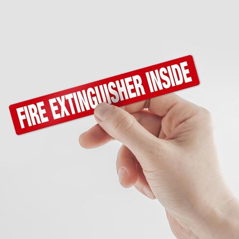 Fire Extinguisher Inside Sign, 4 Pack, 12x2 Inches, Self-Adhesive Vinyl Floor Decals, Laminated for UV, Weather, Scratch and Fade Resistance, Ideal for Cars, Trucks, Trailers, RVs and Vehicles, 4 Mil Vinyl in Saudi Arabia