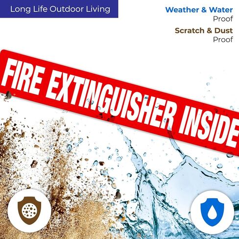 Fire Extinguisher Inside Sign, 4 Pack, 12x2 Inches, Self-Adhesive Vinyl Floor Decals, Laminated for UV, Weather, Scratch and Fade Resistance, Ideal for Cars, Trucks, Trailers, RVs and Vehicles, 4 Mil Vinyl in Saudi Arabia