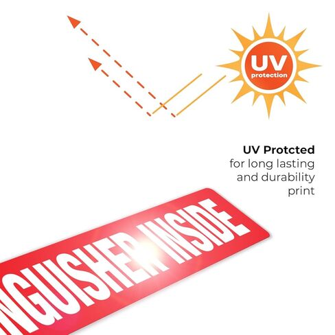 Fire Extinguisher Inside Sign, 4 Pack, 12x2 Inches, Self-Adhesive Vinyl Floor Decals, Laminated for UV, Weather, Scratch and Fade Resistance, Ideal for Cars, Trucks, Trailers, RVs and Vehicles, 4 Mil Vinyl in Saudi Arabia
