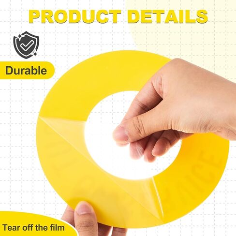 Amyhill Yellow 5 Pcs Out of Service Fire Hydrant Ring, PVC, White Label Text for 2.5" and 4.5" Fire Hydrant Port Emergency in Saudi Arabia