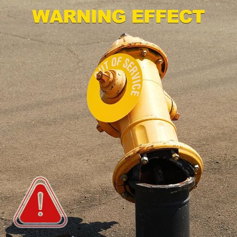 Amyhill Yellow 5 Pcs Out of Service Fire Hydrant Ring, PVC, White Label Text for 2.5" and 4.5" Fire Hydrant Port Emergency in Saudi Arabia