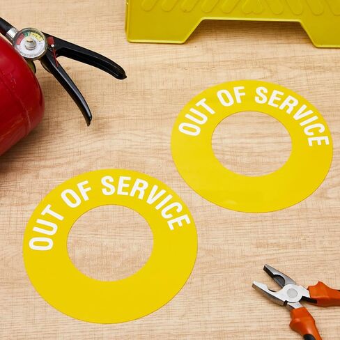 Amyhill Yellow 5 Pcs Out of Service Fire Hydrant Ring, PVC, White Label Text for 2.5" and 4.5" Fire Hydrant Port Emergency in Saudi Arabia