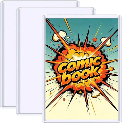 20 Pack Comic Book Top Loaders - Premium PVC Hard Sleeves for Current & Silver Age Comics, 7.6x11 Inch Crystal Clear Protection for Display, Storage, and Collection (20) in Saudi Arabia