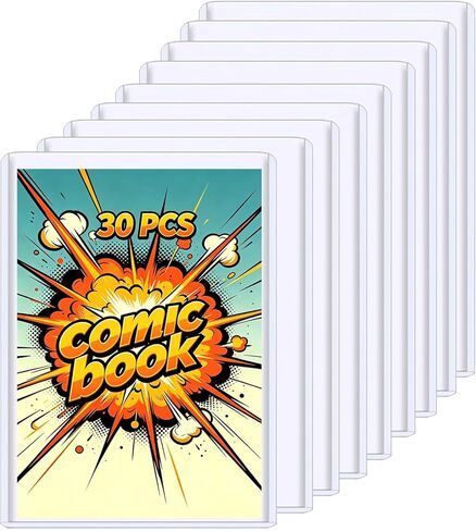 20 حزمة من الكتب الهزلية ذات التحميل العلوي - أكمام صلبة من البولي فينيل كلوريد ممتازة للرسوم الهزلية الحالية والفضي، حماية شفافة كريستالية مقاس 7.6 × 11 بوصة للعرض والتخزين والجمع (20) in Kuwait
