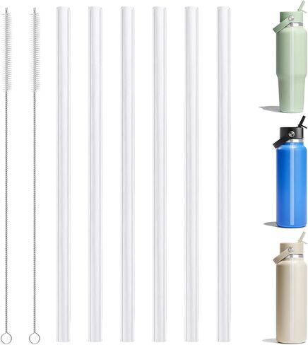 شفاطة زجاجة مياه متوافقة مع كوب السفر Hydroflask سعة 40 أونصة، و6 ماصات وفرشتين، وتقليم لتناسب استبدال المصاصة بوزن 40 أونصة in Kuwait