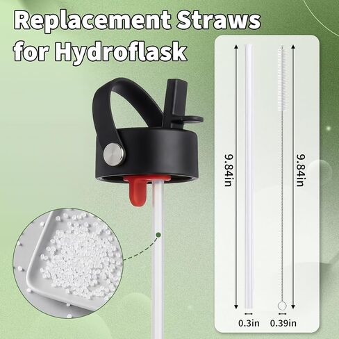 شفاطة زجاجة مياه متوافقة مع كوب السفر Hydroflask سعة 40 أونصة، و6 ماصات وفرشتين، وتقليم لتناسب استبدال المصاصة بوزن 40 أونصة in Kuwait