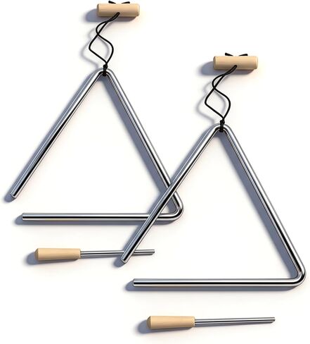 TDOCK 10 Inch Triangle Musical Instrument, Steel Music Percussion Triangles with Wooden Handle and Beater in Kuwait