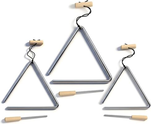 TDOCK 10 Inch Triangle Musical Instrument, Steel Music Percussion Triangles with Wooden Handle and Beater in Kuwait
