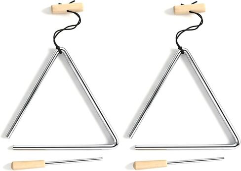 TDOCK 10 Inch Triangle Musical Instrument, Steel Music Percussion Triangles with Wooden Handle and Beater in Kuwait