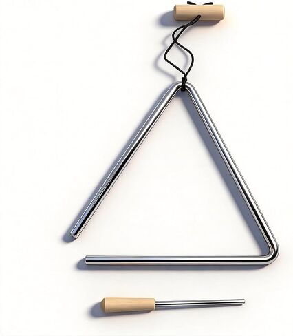 TDOCK 10 Inch Triangle Musical Instrument, Steel Music Percussion Triangles with Wooden Handle and Beater in Kuwait