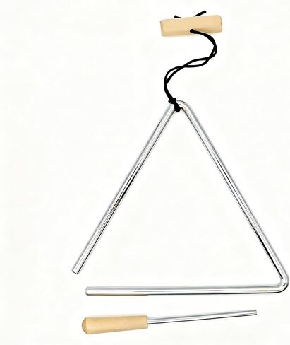 TDOCK 10 Inch Triangle Musical Instrument, Steel Music Percussion Triangles with Wooden Handle and Beater in Kuwait
