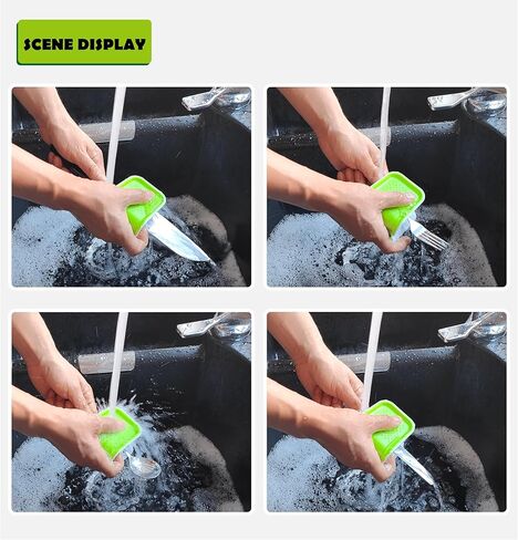 4Pcs Openable BladeBrush Knife and Cutlery Cleaner Brush（2 Brush and 2 Wall Hook）, Silverware Scrubber, Bristle Scrub for Kitchen Washing, Non-Slip, U-Design,Green,Retractable (KCCB-O) in Saudi Arabia