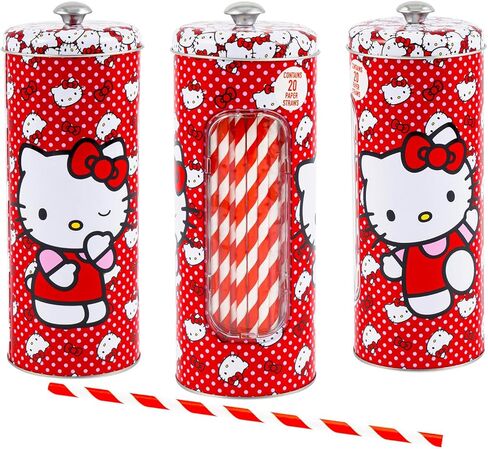 Hello Kitty Kitchen Decor Set - Bundle with Hello Kitty Cookie Jar, Salt and Pepper Shakers, Straw Holder, Plus Bookmark | Sanrio Kitchen Accessories Pack in Saudi Arabia