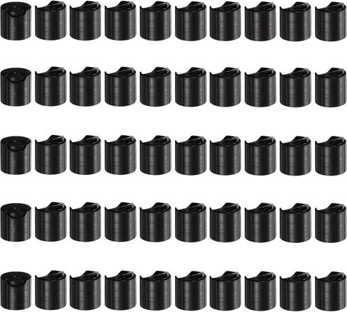 uxcell 50pcs PP Plastic Disc Top Caps, 28/410 Replacement Press Caps Durable Dispensing Lids for Squeeze Bottles, Refillable Bottles, Plastic, Empty, Shampoo, Clear in Saudi Arabia