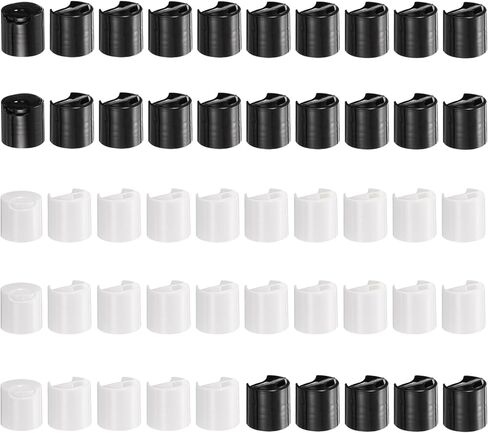 uxcell 50pcs PP Plastic Disc Top Caps, 28/410 Replacement Press Caps Durable Dispensing Lids for Squeeze Bottles, Refillable Bottles, Plastic, Empty, Shampoo, Clear in Saudi Arabia