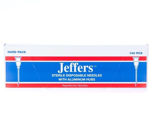 Jeffers Sterile Disposable Needles W/Aluminum Hub, 16ga X 1.5" - Pack of 100 Stainless Steel Needles for Luer Lock or Luer Slip Syringes, Veterinary, Livestock, Pet, Cattle, Equine, Craft Supplies in Saudi Arabia