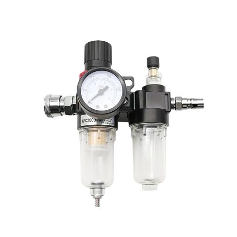 AFC2000 G1/4 Air Compressor Oil Water Separator Air Filter for Pressure Reducing Valve Regulator AFR2000 + AL2000(PC 4mm Fitting) in Saudi Arabia