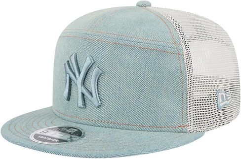 New York Yankees Denim 9FIFTY Split Panel Trucker Hat in Saudi Arabia