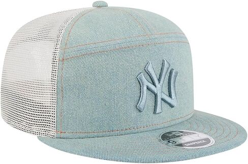 New York Yankees Denim 9FIFTY Split Panel Trucker Hat in Saudi Arabia