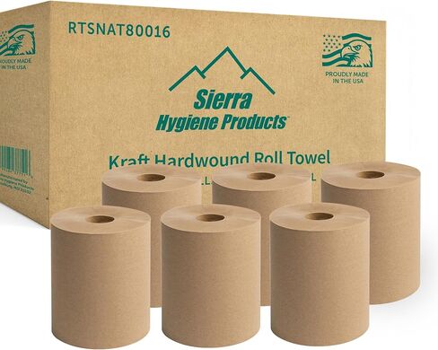 Sierra Hygiene Natural (Kraft) 1-Ply 8" Hardwound Paper Towel, 800’ Roll – 6/Case in Saudi Arabia