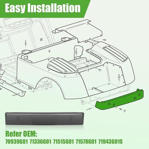10L0L Golf Cart Rear Bumper for EZGO TXT Golf Carts, Replaces Parts 70939G01 71336G01 71515G01 71578G01 71943G01S in Saudi Arabia