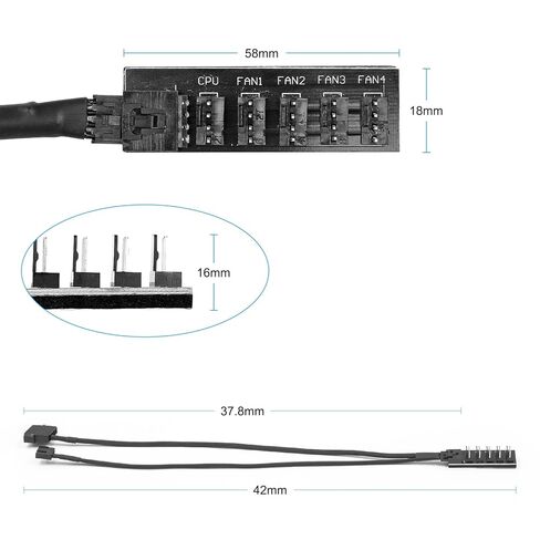 كابل إمداد الطاقة لمحور مروحة الكمبيوتر من 1 إلى 5 طرق مقسم PC 1/5 PWM 2510 شبكة نايلون 4Pin PC حافظة اللوحة الأم مروحة وصلة كابل تمديد الطاقة لحافظة الكمبيوتر ATX 4-Pin مراوح التبريد in Saudi Arabia