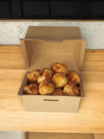 100count, burger box(4.13"x 4.13" x H3.54), Take out paper containers, K-pack korea, Kraft Paper Take Out Boxes, Clamshell Food Containers in Saudi Arabia