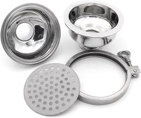 1pcs 304 SS Spherical Filter Valve - Sanitary Inline Valve for 38/76mm Pipes, Triple Clamp 1.5"-3" Sizes, Food Grade Mirror Polish(300x76mmxK91mm) in Saudi Arabia
