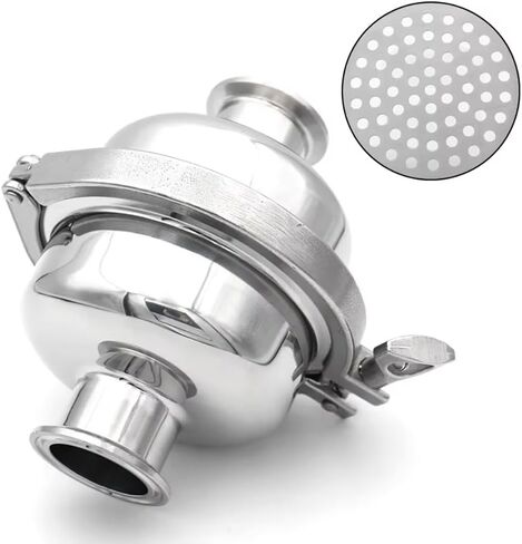 1pcs 304 SS Spherical Filter Valve - Sanitary Inline Valve for 38/76mm Pipes, Triple Clamp 1.5"-3" Sizes, Food Grade Mirror Polish(300x76mmxK91mm) in Saudi Arabia