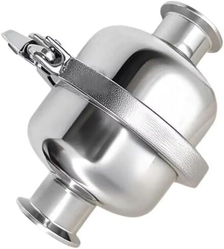 1pcs 304 SS Spherical Filter Valve - Sanitary Inline Valve for 38/76mm Pipes, Triple Clamp 1.5"-3" Sizes, Food Grade Mirror Polish(300x76mmxK91mm) in Saudi Arabia