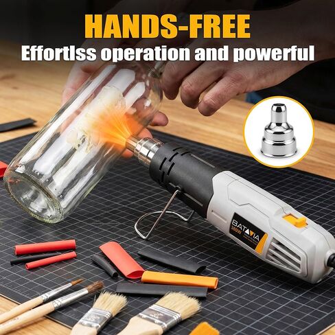 Mini Heat Gun - BATAVIA 380W Fast Heat Hot Air Gun Tool with Uniform Heat Tech & Dual Protection Fuses, 2 Temp (572°F/1022°F)+Nozzle with Overheat Protection for DIY Crafts, Vinyl Wrap, Shrink Tubing in Saudi Arabia