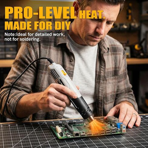 Mini Heat Gun - BATAVIA 380W Fast Heat Hot Air Gun Tool with Uniform Heat Tech & Dual Protection Fuses, 2 Temp (572°F/1022°F)+Nozzle with Overheat Protection for DIY Crafts, Vinyl Wrap, Shrink Tubing in Saudi Arabia