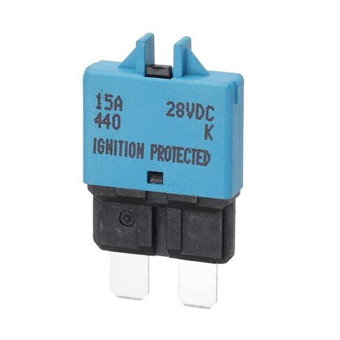 DMiotech 1 Pack 28V DC 15A Blue ATC/ATO Manual Mini Resettable Fuse for Automotive Circuit Breaker Reset Fuses Low Profile Blade Fuses for Car Truck SUV Marine Boat Motorcycle in Saudi Arabia