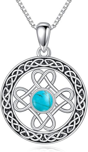 Amethyst Celtic Knot Pendant Necklace for Women 925 Sterling Silver Irish Celtic Knot Protect Jewelry Birthday Christmas Gifts in Saudi Arabia