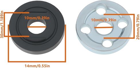 2 Pairs of Replacement Inner and Outer Flange Nut Set Compatible with Makita 9523 Angle Grinder, Durable Metal Parts in Saudi Arabia