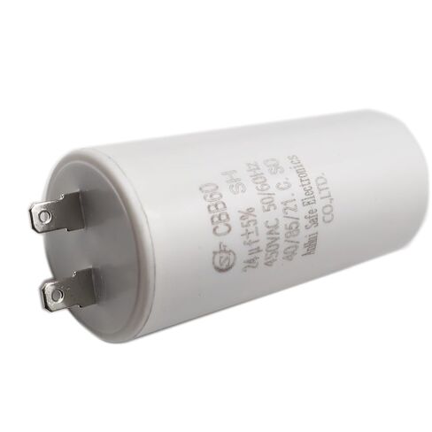 LIZAPUS CBB60 MKP SH 24uF 450V 25/70/21 IEC60252 E183428 Generator Capacitor for Brushless Generators AVR UL Listed White in Saudi Arabia