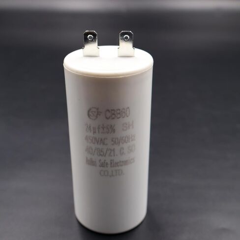 LIZAPUS CBB60 MKP SH 24uF 450V 25/70/21 IEC60252 E183428 Generator Capacitor for Brushless Generators AVR UL Listed White in Saudi Arabia
