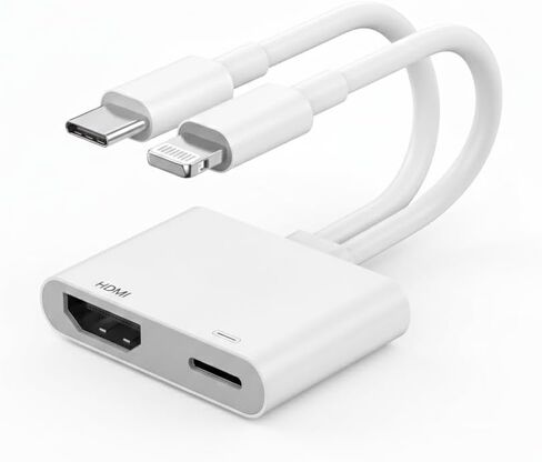 [معتمد من MFi] محول USB-C وLightning إلى HDMI لأجهزة iPhone، وشاشة مزامنة 4K@60 هرتز من Apple إلى محول AV الرقمي مع منفذ شحن 100 واط لجهاز iPhone 17/16/15/iPad/MacBook إلى HDTV/جهاز العرض/الشاشة in Kuwait