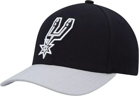 قبعة Mitchell & Ness San Antonio Spurs Team بلونين 2.0 قابلة للتمدد - أسود/رمادي in Kuwait