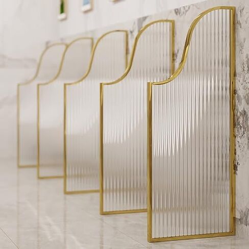 Gold Wall-Mounted Men's Urinal (3 Pcs) - Effective Odor Control & Enhanced Privacy for Public Restrooms, Ensuring Hygiene and Comfort in High-Traffic Areas. in Saudi Arabia