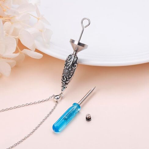 Flower Urn Necklace for Ashes 925 Sterling Silver Cylinder Bar Teardrop Shaped Tree of Life Necklaces Cremation Jewelry Ashes Pendant Loved One Keepsake Memorial Jewelry for Women in Saudi Arabia