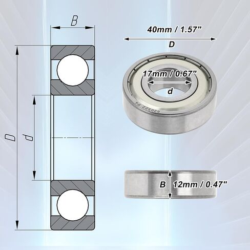 6203ZZ Deep Groove Ball Bearings P4 17x40x12mm Car Lubricated Bearings Silver Tone Double Metal Seal in Saudi Arabia