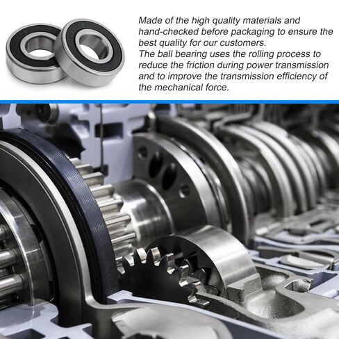 BBMB 2Pcs 6203-RS Double Rubber Seal Deep Groove Ball, P5 High-Precision and Strong Torque Performance, 17x40x12mm Chrome Steel Bearings in Kuwait