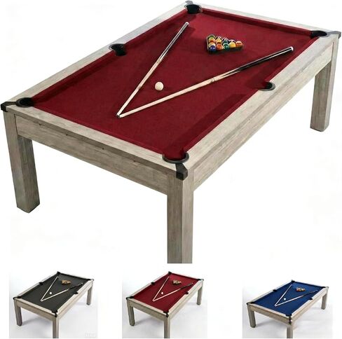 7 FT Pool Table, Complete Set with 2 Cues, 16 Balls, 2 Chalks, Triangle, Brush, Adult Game Billiard Table for Home Game Room Party, Professional Black Cloth, Rustic Grey Finish, 84 L x 46 W x 32 H in Saudi Arabia