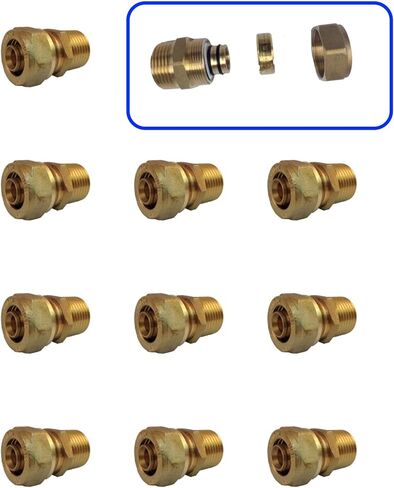 تركيبات نحاسية ذكر 1620 3/4 بوصة طرف واحد و1/2 بوصة ذكر MNPT طرف آخر (صندوق × 10) in Kuwait