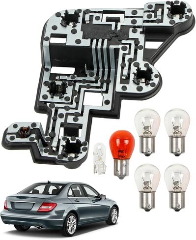Rear Driver Left Side Tail Light Lamp Bulb Socket Holder with 6Pcs Light Bulb Replace 2048202277 2048201500 Fit for Mercedes-Benz C250 C300 C350 C63 AMG 2008-2015 in Saudi Arabia