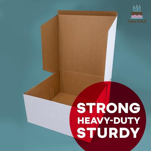 12x12x6 inches Corrugated Heavy-Duty White/Brown Sturdy Kraft Cake Boxes (50-Pack) in Saudi Arabia